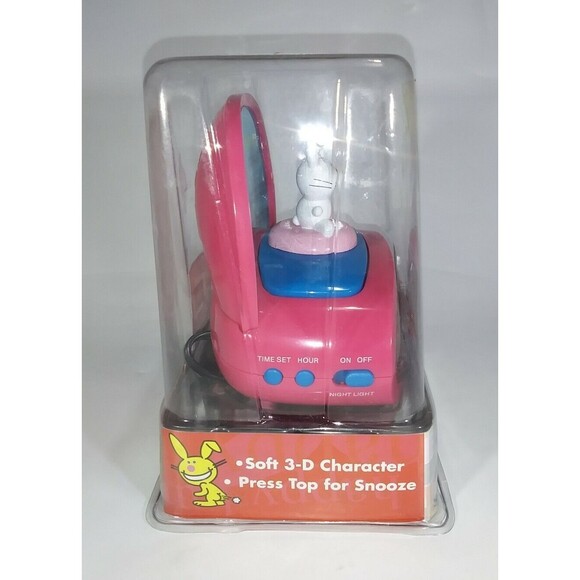 IT'S HAPPY BUNNY Scenic Nightlight Alarm Clock Non-PC Gag Gift Jim Benton NEW - Picture 4 of 6